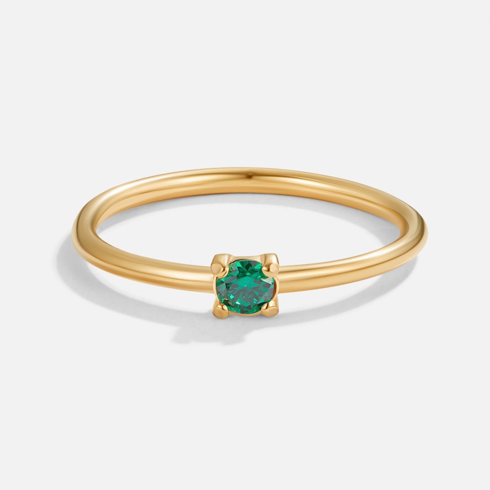 Minimal Birthstone Crystal Gold Ring | Amelia Bellrose Jewellery
