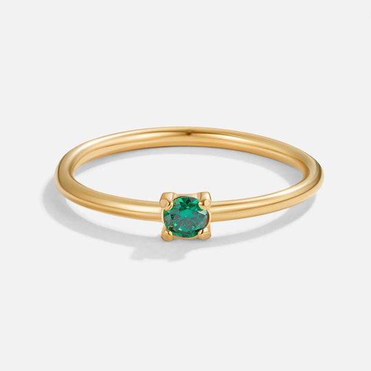 Minimal Birthstone Crystal Gold Ring | Amelia Bellrose Jewellery