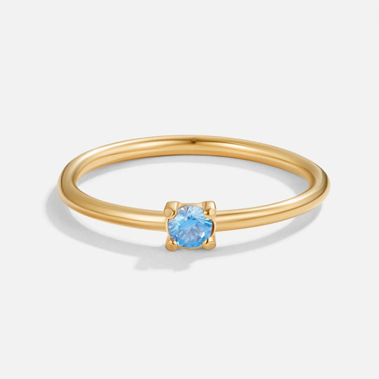Minimal Birthstone Crystal Gold Ring | Amelia Bellrose Jewellery
