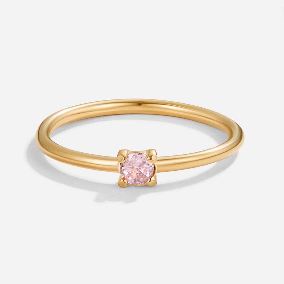 Minimal Birthstone Crystal Gold Ring | Amelia Bellrose Jewellery