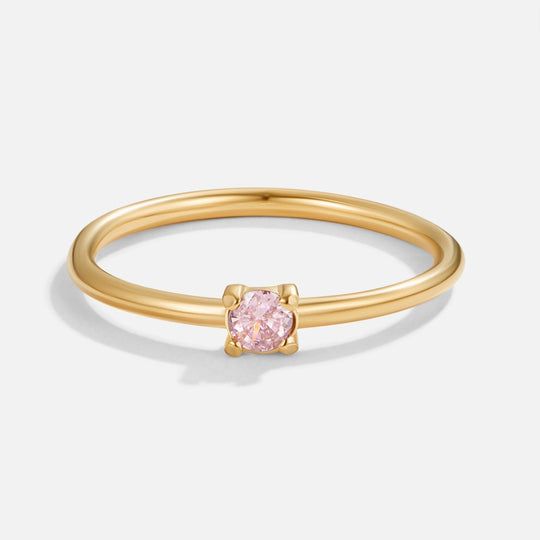 Minimal Birthstone Crystal Gold Ring | Amelia Bellrose Jewellery