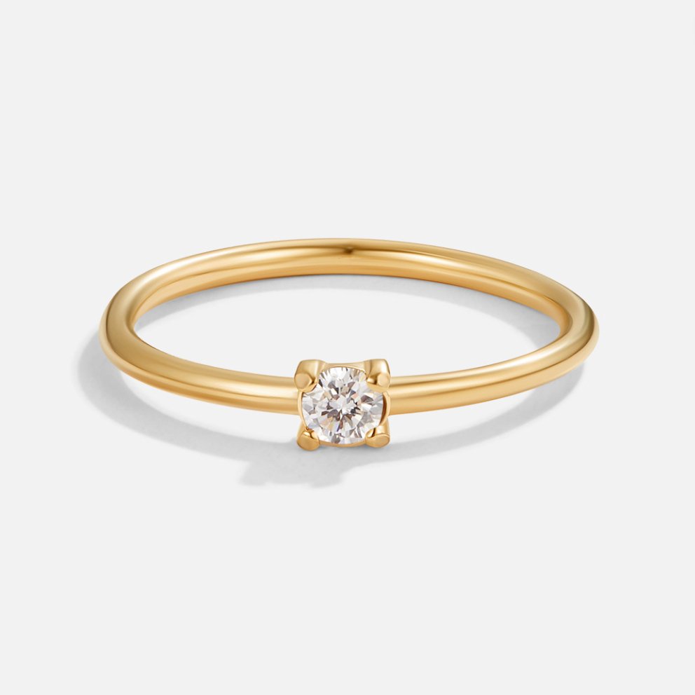 Minimal Birthstone Crystal Gold Ring | Amelia Bellrose Jewellery