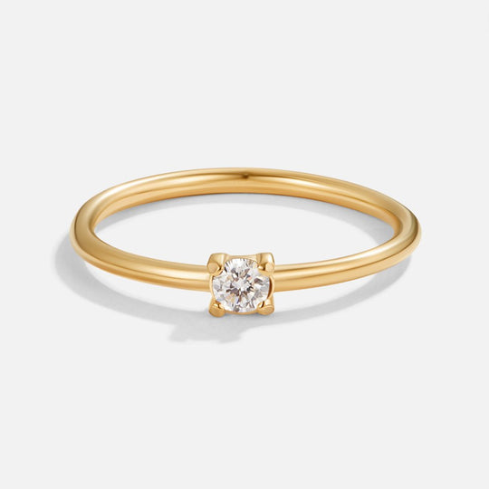 Minimal Birthstone Crystal Gold Ring | Amelia Bellrose Jewellery