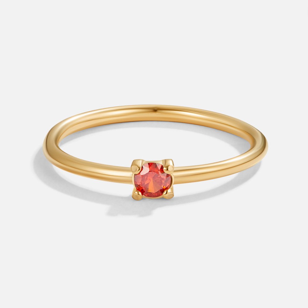 Minimal Birthstone Crystal Gold Ring | Amelia Bellrose Jewellery