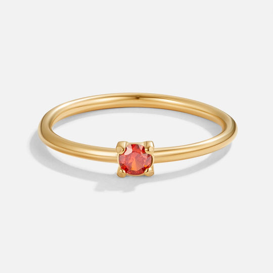 Minimal Birthstone Crystal Gold Ring | Amelia Bellrose Jewellery
