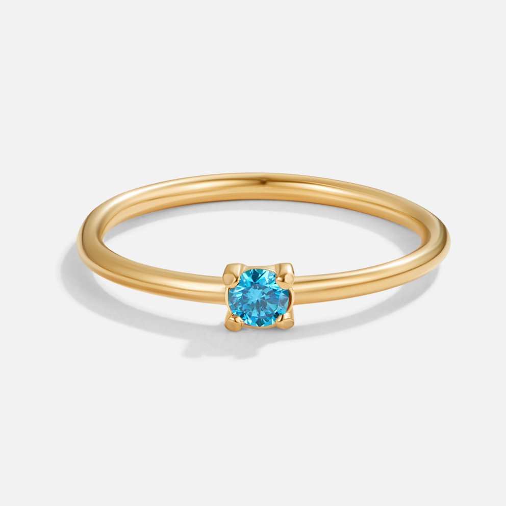 Minimal Birthstone Crystal Gold Ring | Amelia Bellrose Jewellery