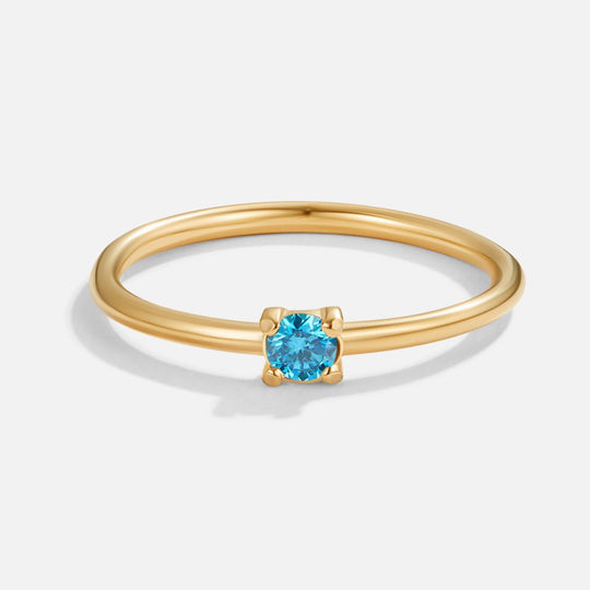 Minimal Birthstone Crystal Gold Ring | Amelia Bellrose Jewellery