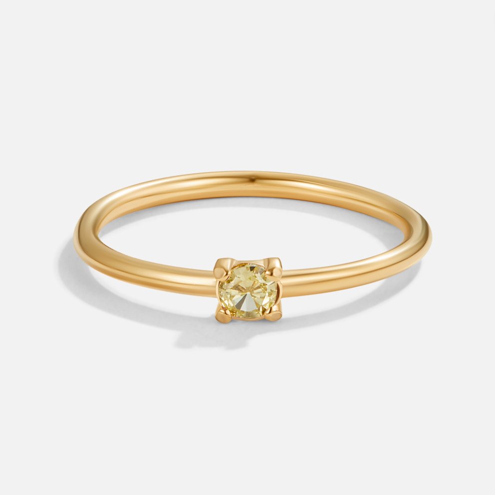 Minimal Birthstone Crystal Gold Ring | Amelia Bellrose Jewellery