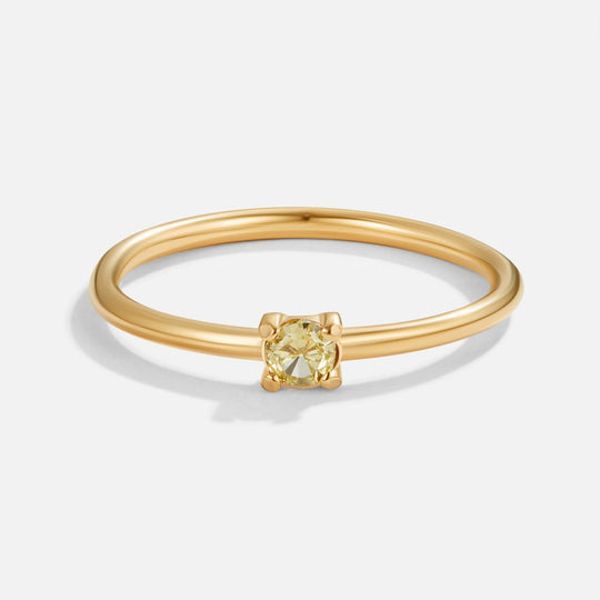 Minimal Birthstone Crystal Gold Ring | Amelia Bellrose Jewellery