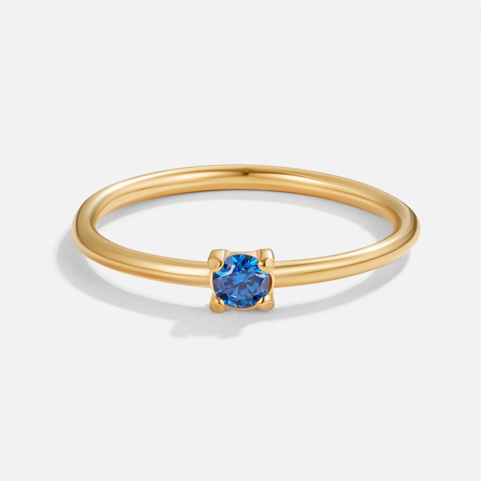 Minimal Birthstone Crystal Gold Ring | Amelia Bellrose Jewellery