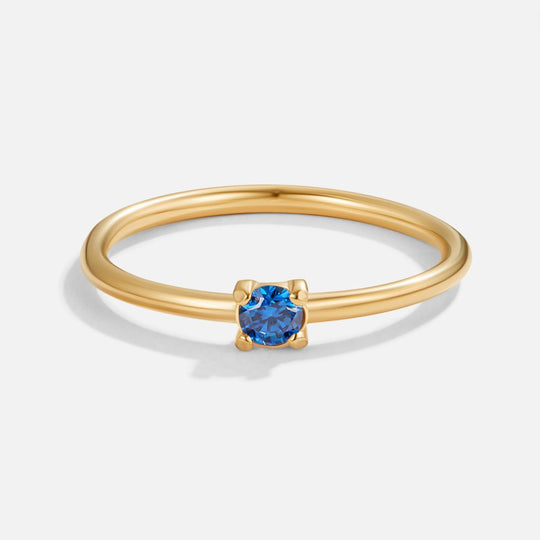 Minimal Birthstone Crystal Gold Ring | Amelia Bellrose Jewellery