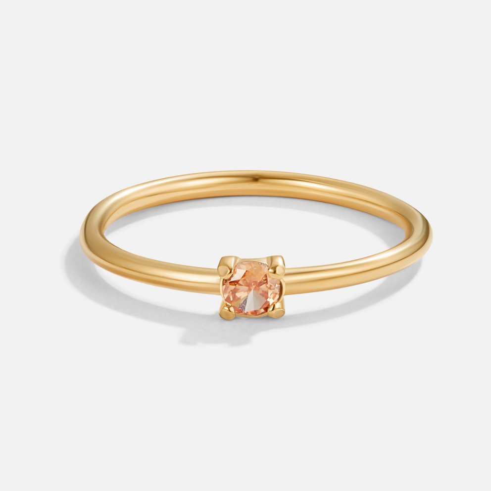 Minimal Birthstone Crystal Gold Ring | Amelia Bellrose Jewellery