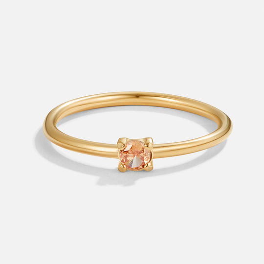 Minimal Birthstone Crystal Gold Ring | Amelia Bellrose Jewellery