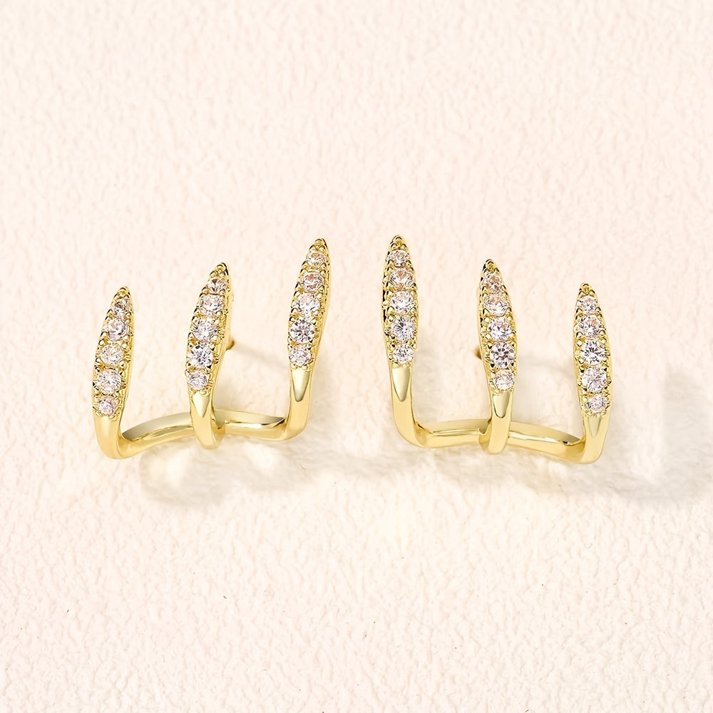 Triple Crystal Hoop Earrings | Amelia Bellrose Jewellery