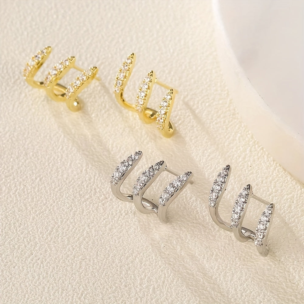 Triple Crystal Hoop Earrings | Amelia Bellrose Jewellery
