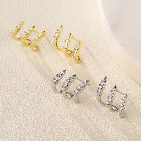 Triple Crystal Hoop Earrings | Amelia Bellrose Jewellery