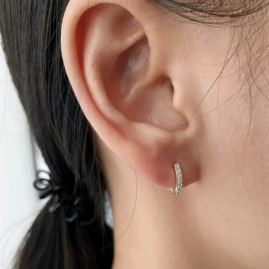 Pavé Gold Hoop Earrings | Amelia Bellrose Jewellery