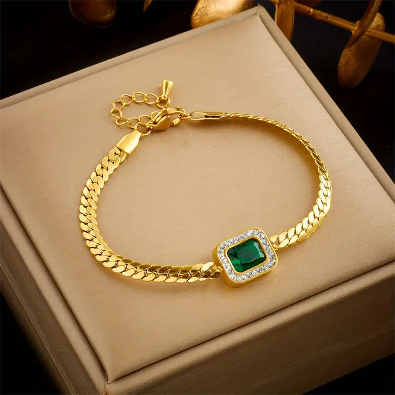 Halo Cuban Chain Bracelet | Amelia Bellrose Jewellery