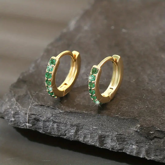 Pavé Gold Hoop Earrings | Amelia Bellrose Jewellery