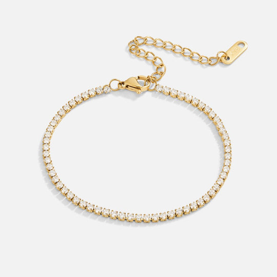 Crystal Tennis Gold Bracelet | Amelia Bellrose Jewellery