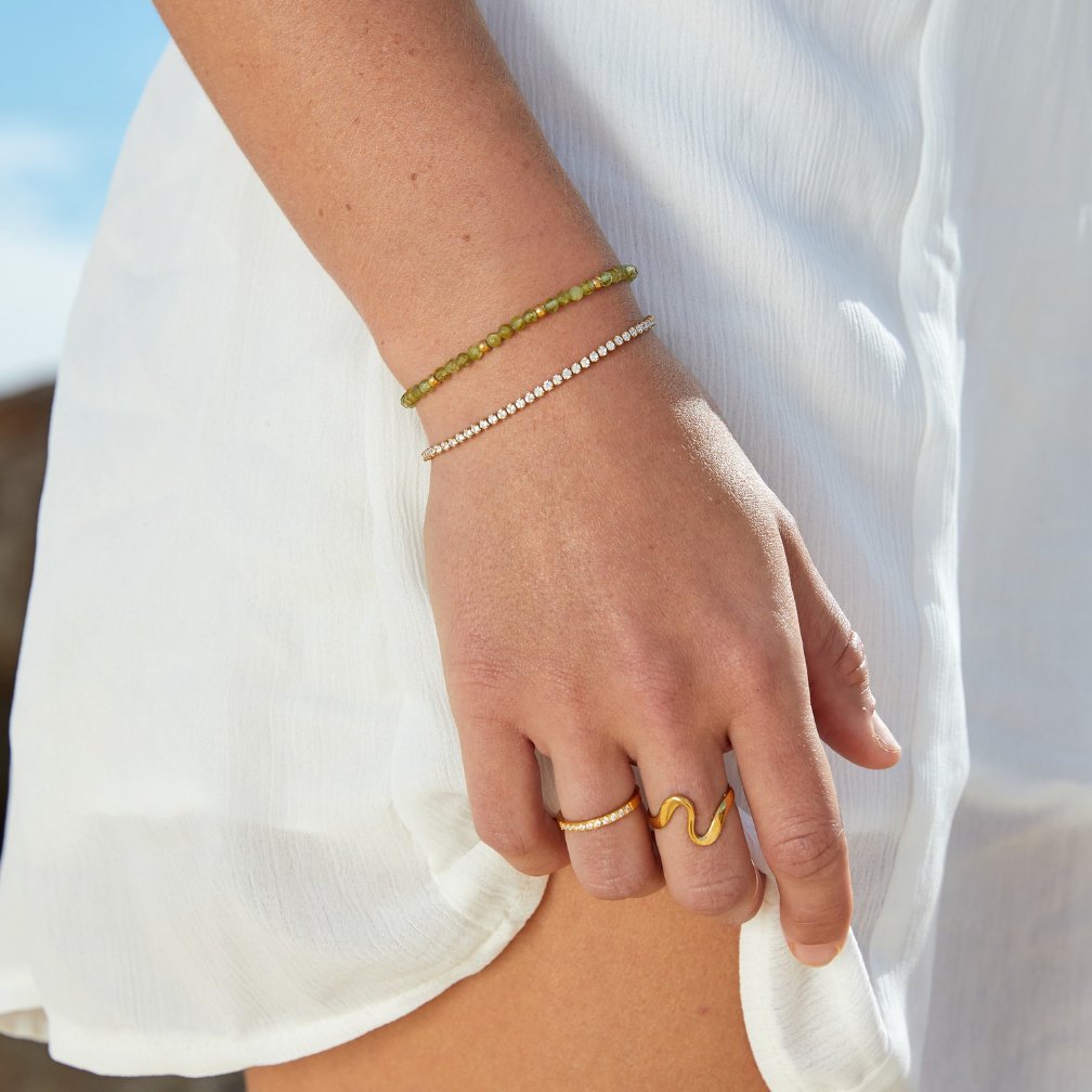 Crystal Tennis Gold Bracelet | Amelia Bellrose Jewellery