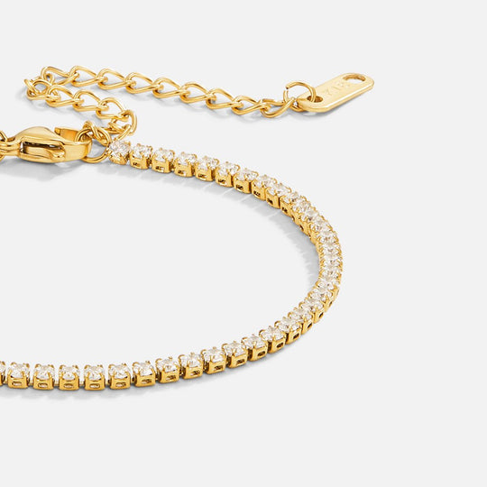 Crystal Tennis Gold Bracelet | Amelia Bellrose Jewellery