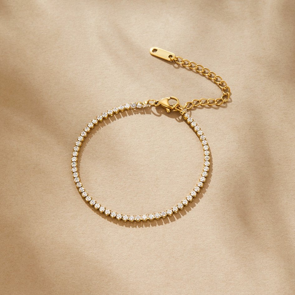 Gold Crystal Tennis Bracelet | Amelia Bellrose Jewellery