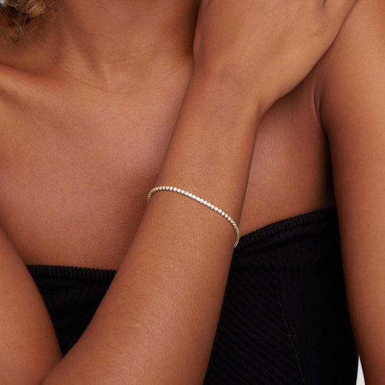 Crystal Tennis Gold Bracelet | Amelia Bellrose Jewellery