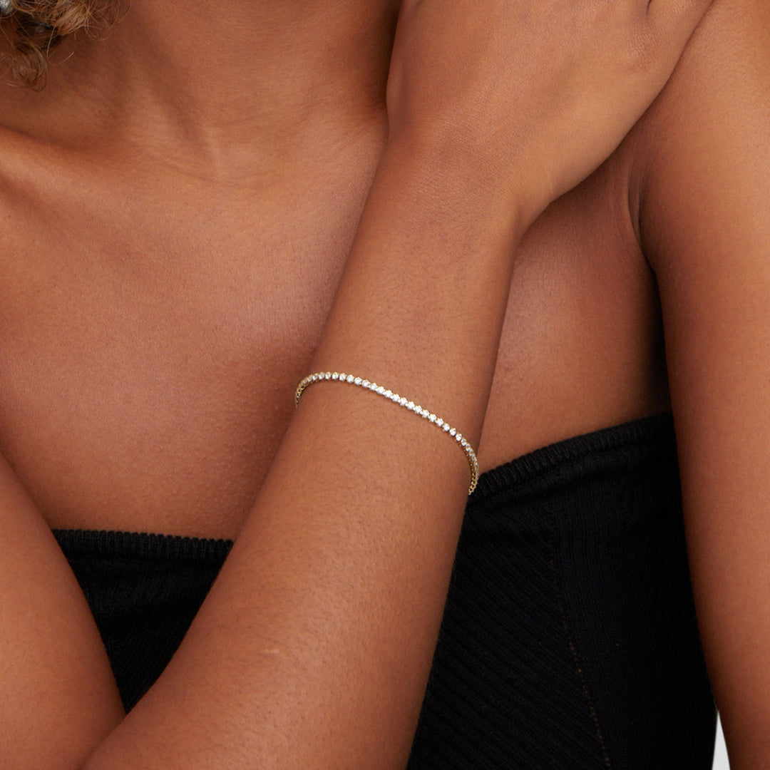 Gold Crystal Tennis Bracelet | Amelia Bellrose Jewellery