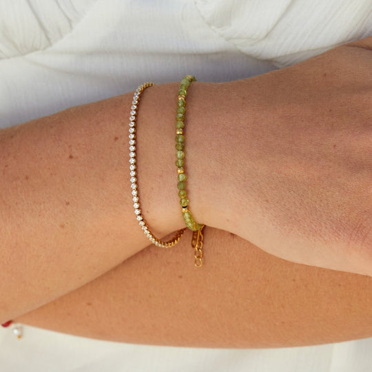 Crystal Tennis Gold Bracelet | Amelia Bellrose Jewellery
