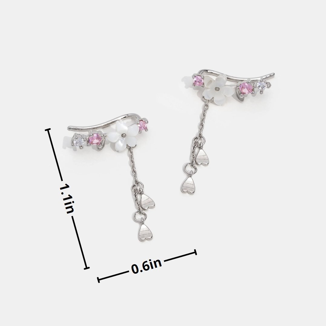 Floral Crystal Drop Silver Earrings | Amelia Bellrose Jewellery