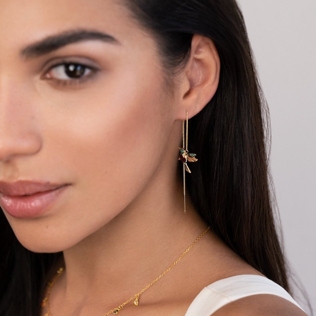 Bird Motif Crystal Drop Earrings | Amelia Bellrose Jewellery