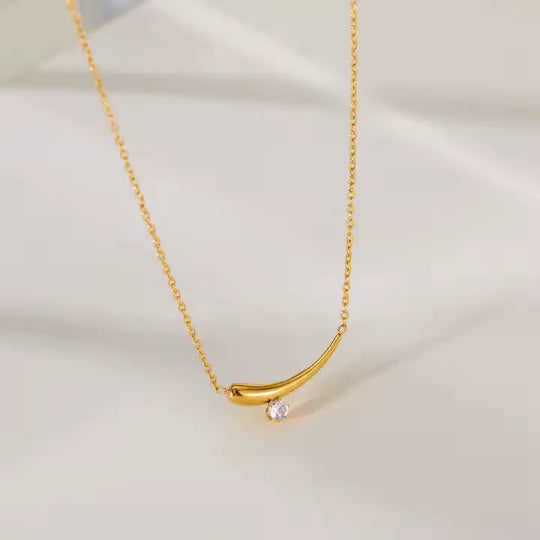 Gold Zircon Collar Necklace
