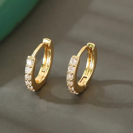Pavé Gold Hoop Earrings | Amelia Bellrose Jewellery