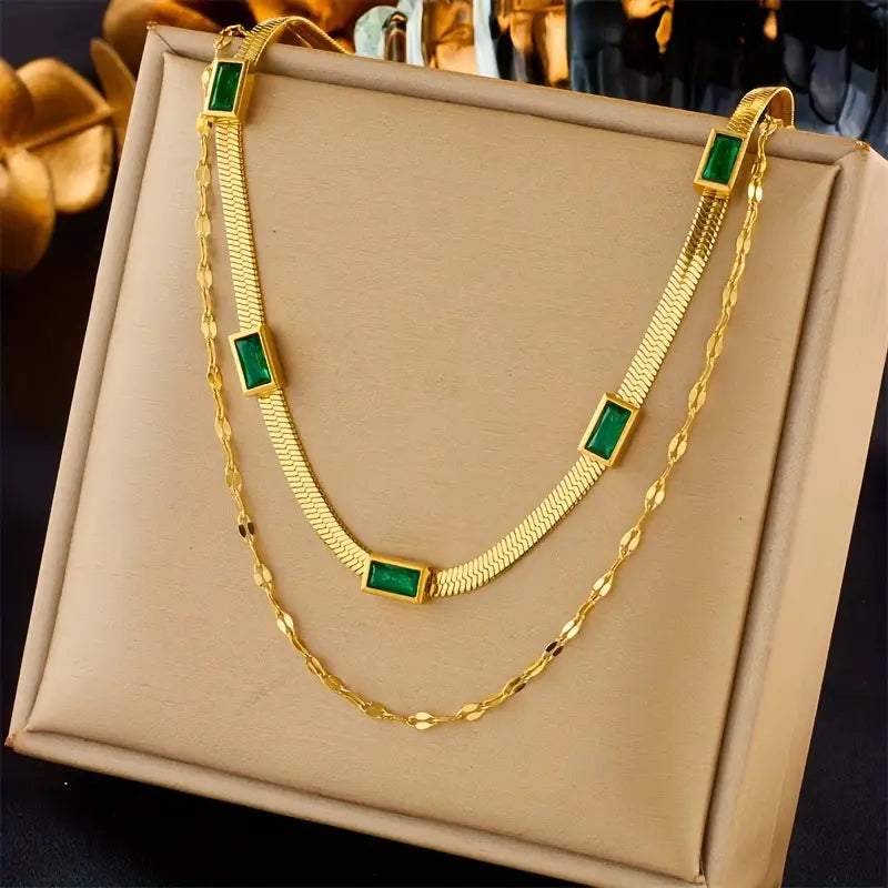 Double-Layer Gold Chain Necklace | Amelia Bellrose Jewellery