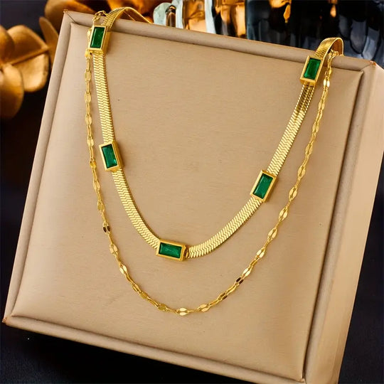 Double-Layer Gold Chain Necklace | Amelia Bellrose Jewellery