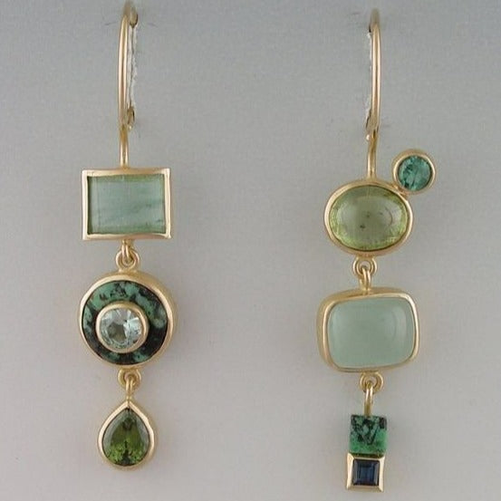 Green Multi-Stone Drop Earrings | Amelia Bellrose Jewellery