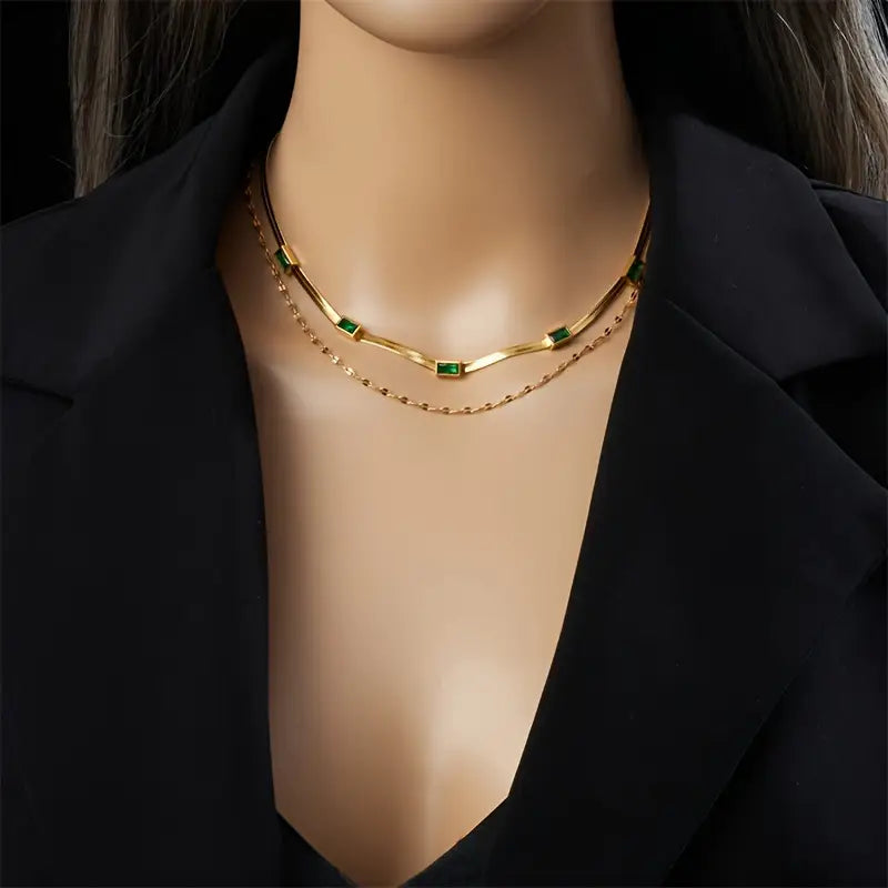 Double-Layer Gold Chain Necklace | Amelia Bellrose Jewellery