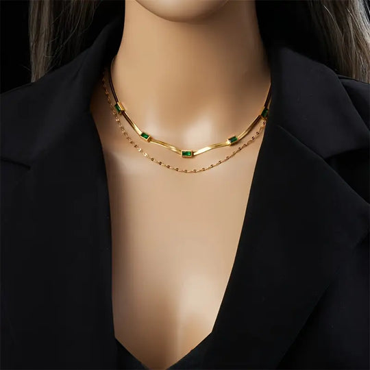 Double-Layer Gold Chain Necklace | Amelia Bellrose Jewellery