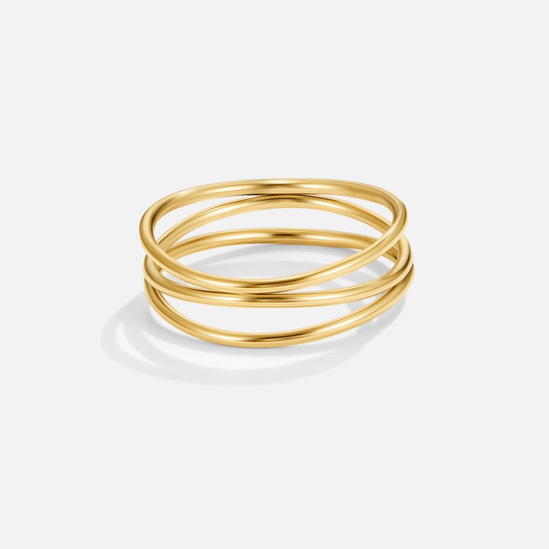 Minimal Layered Gold Stack Ring | Amelia Bellrose Jewellery