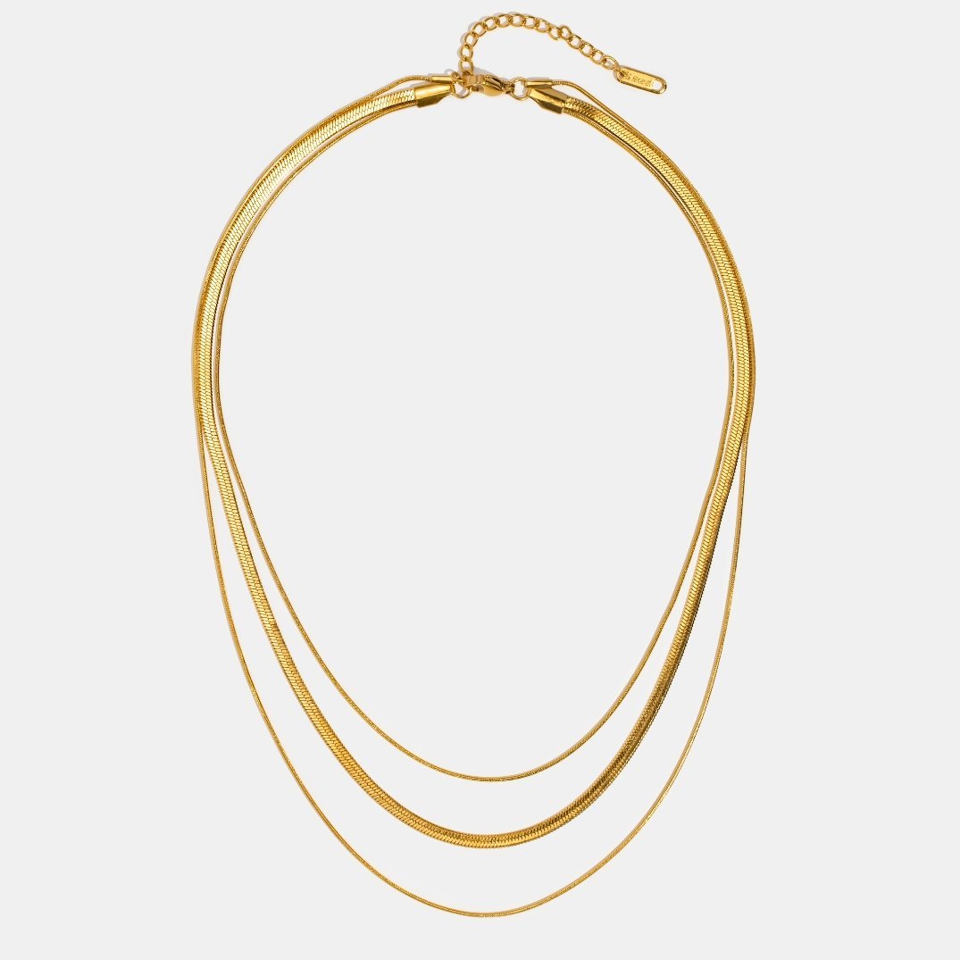 Triple Layer Gold Chain Necklace | Amelia Bellrose Jewellery