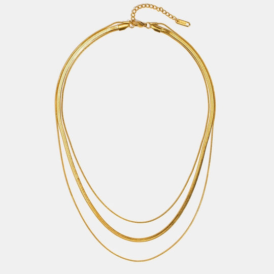 Triple Layer Gold Chain Necklace | Amelia Bellrose Jewellery