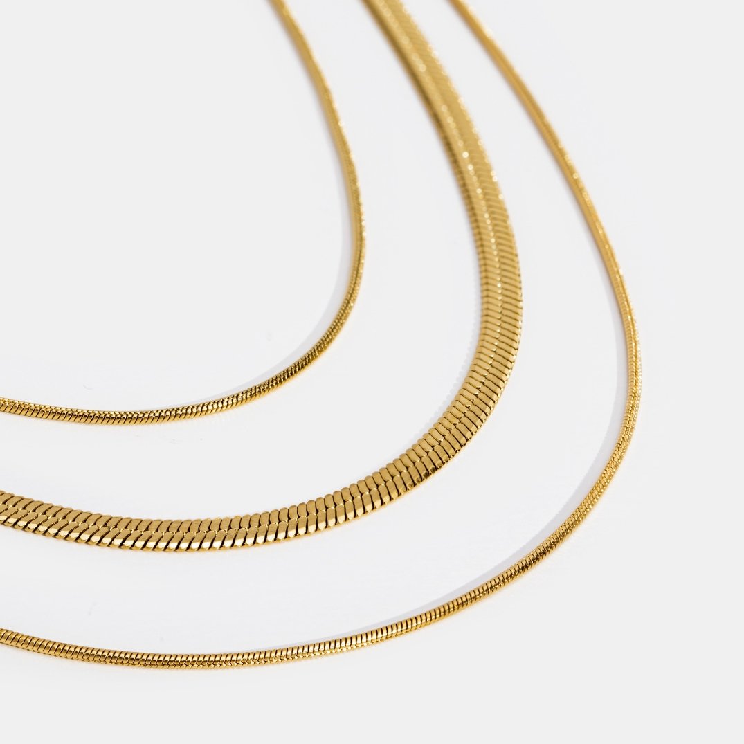 Triple Layer Gold Chain Necklace | Amelia Bellrose Jewellery
