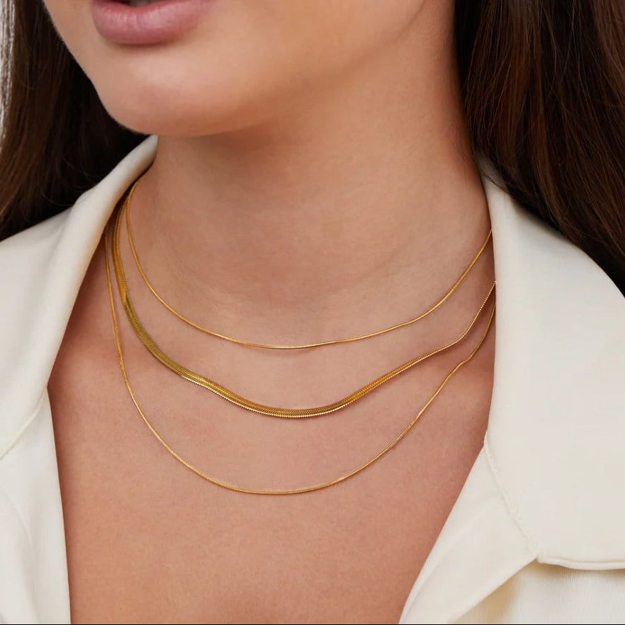 Triple Layer Gold Chain Necklace | Amelia Bellrose Jewellery