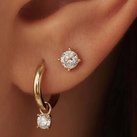Larmes de Lune Stone Stud Earrings