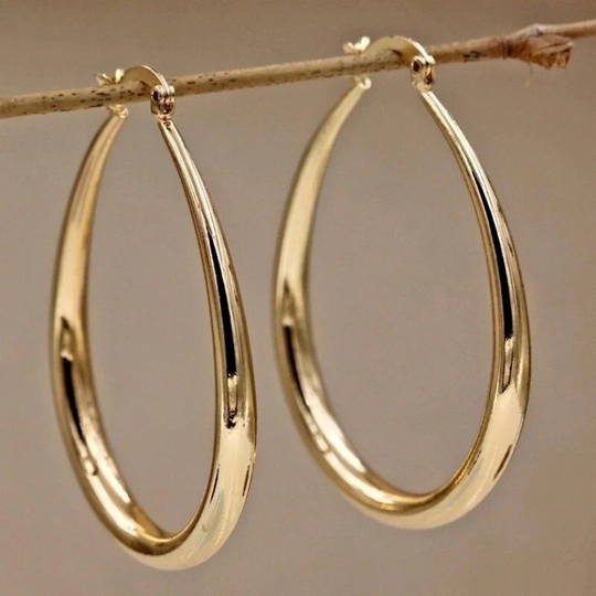 Sculpted Gold Hoop Earrings | Amelia Bellrose Jewellery