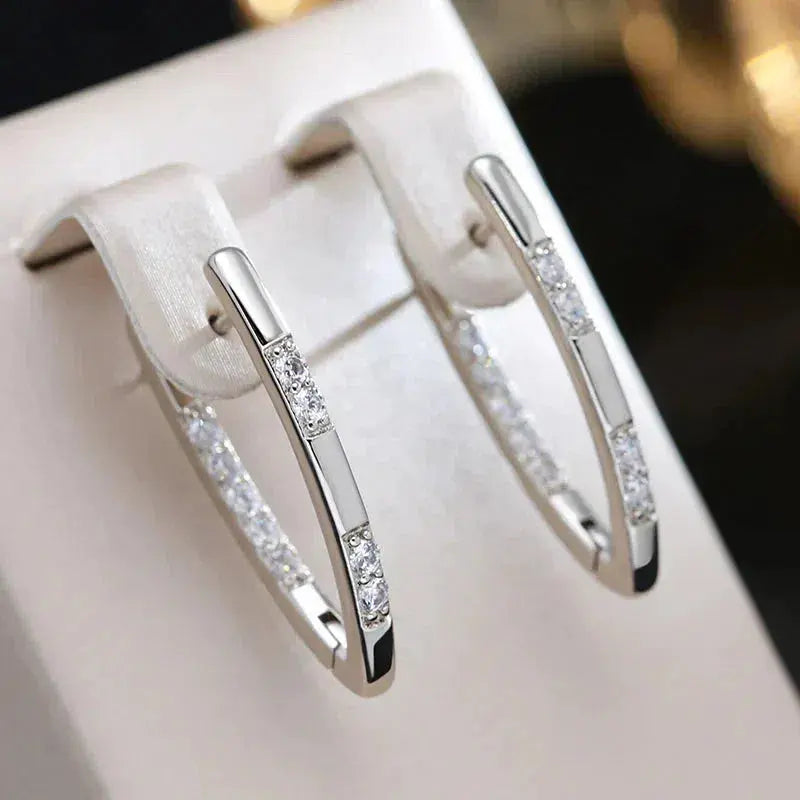 Crystal Bar Hoop Earrings | Amelia Bellrose Jewellery