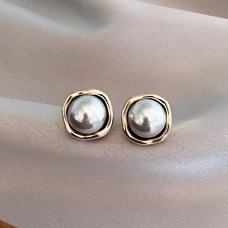Pearl Stud Gold Frame Earrings | Amelia Bellrose Jewellery