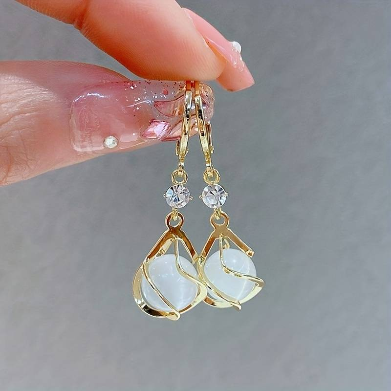 Crystal & Pearl Teardrop Drop Earrings | Amelia Bellrose Jewellery
