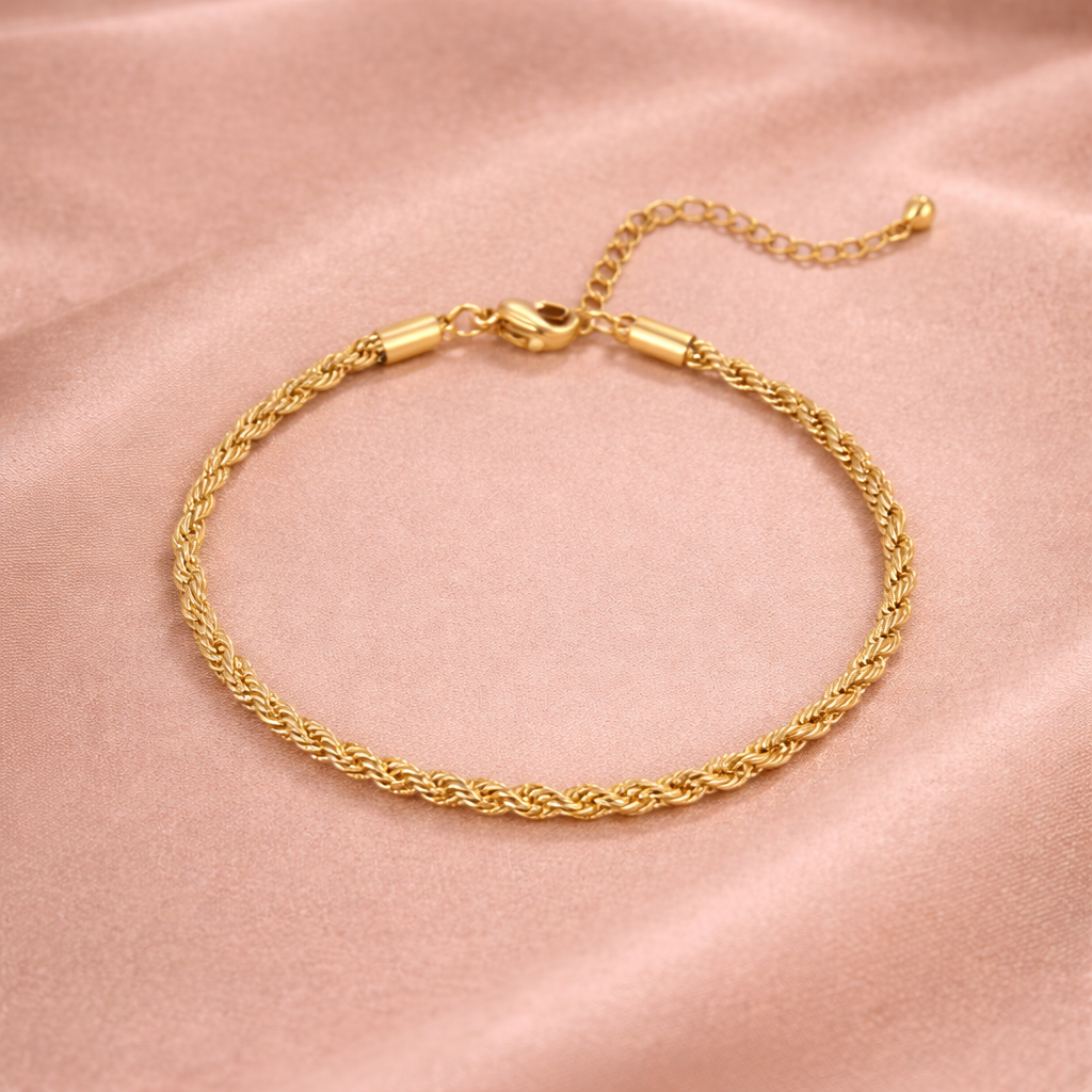 Gold Rope Chain Bracelet | Amelia Bellrose Jewellery